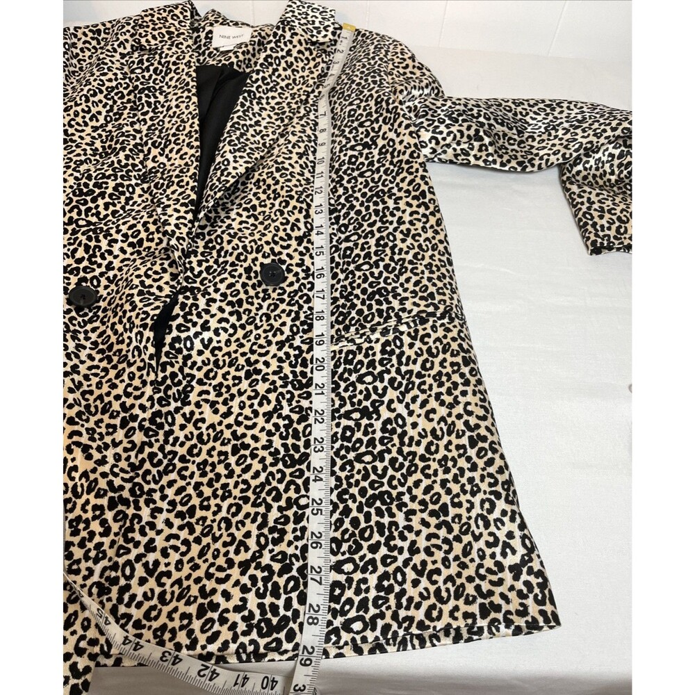 Nine West Women's Leopard Print Blazer Jacket Size M Satin Lined Animal Career - Picture 8 of 8